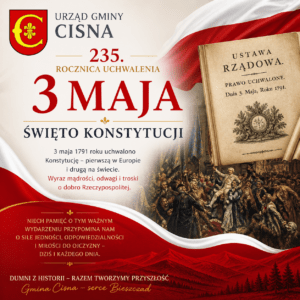3 maja 2026 r.- 235. Rocznica uchwalenia Konstytucji