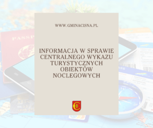 Informacja dot. Centralnego Wykazu Turystycznych Obiektów Noclegowych