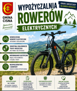 Wypożyczalnia rowerów elektrycznych w Gminie Cisna